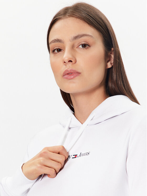 Tommy Jeans Tommy Jeans Bluza Serif Linear DW0DW15649 Biały Regular Fit