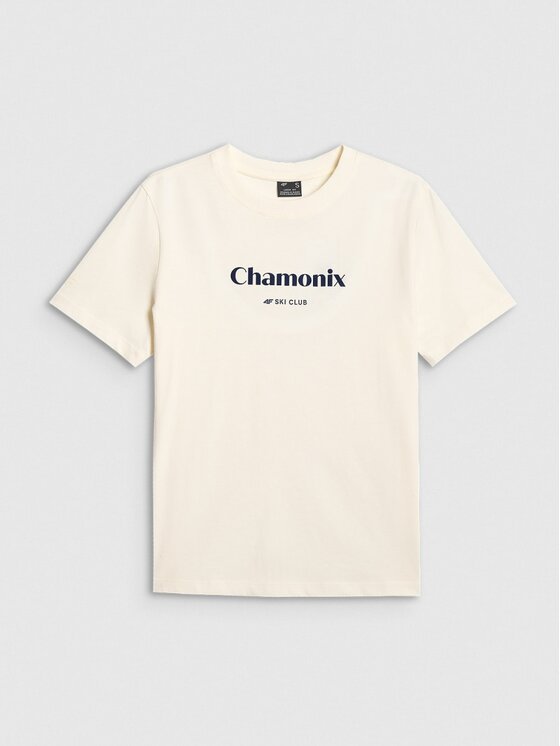 4F 4F T-shirt 4FRAW25TTSHF3409-12S Bianco Loose Fit