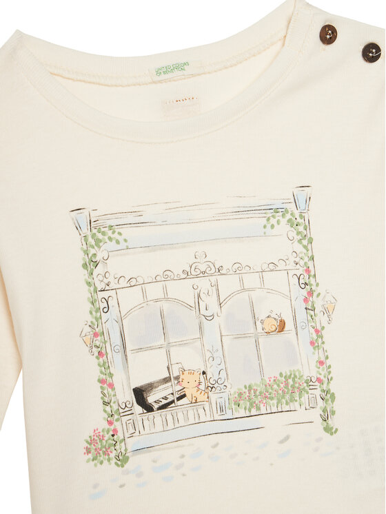 United Colors Of Benetton United Colors Of Benetton Majica 3I9WA105Q Bež Regular Fit