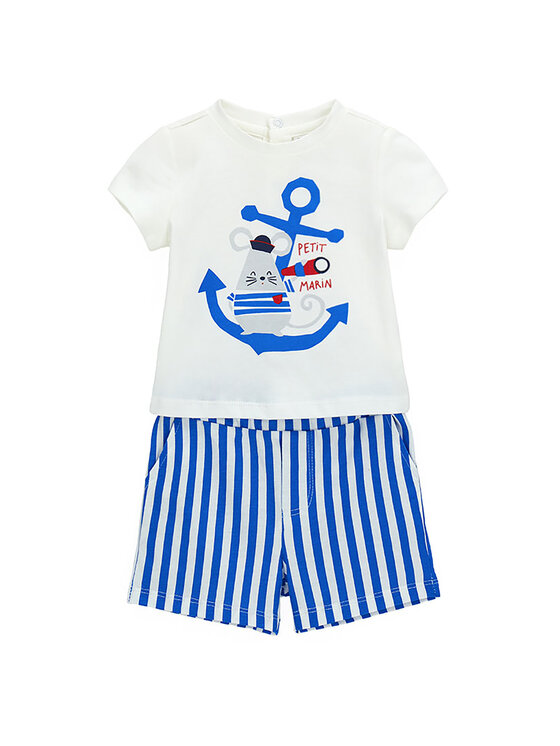 Original Marines Original Marines Set tricou și pantaloni scurți DFP6041BM Alb Regular Fit