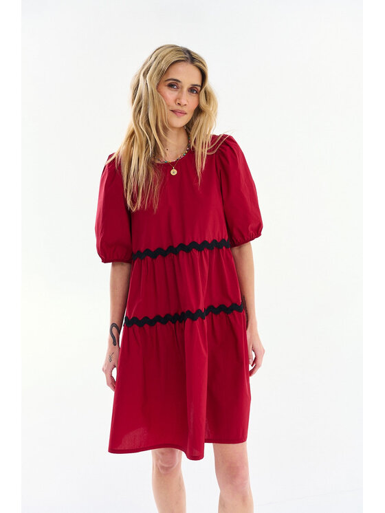 NAOKO NAOKO Sukienka codzienna Chili Pepper Czerwony Oversize