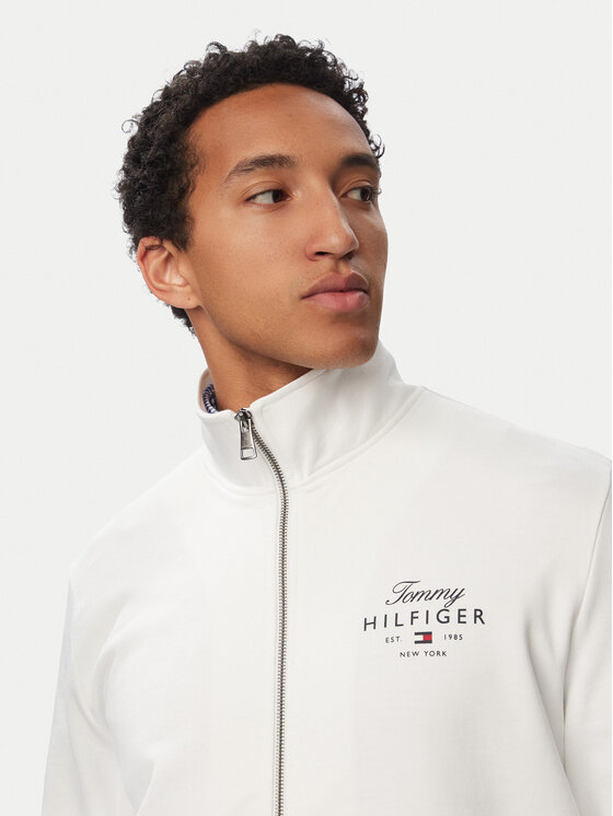 Tommy Hilfiger Tommy Hilfiger Majica dugih rukava Script Stack MW0MW43219 Bijela Regular Fit