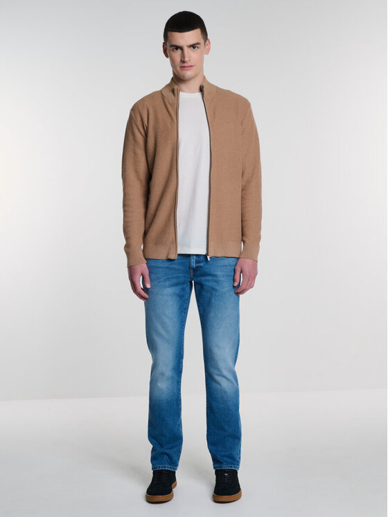 BIG STAR BIG STAR Sweter ADAL_802_160 Brązowy Basic Fit