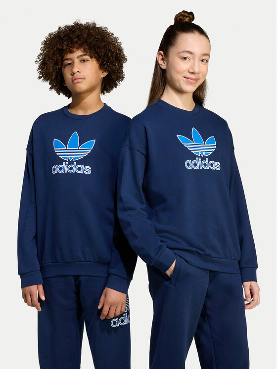 adidas Bluza Trefoil JV8572 Granatowy Loose Fit