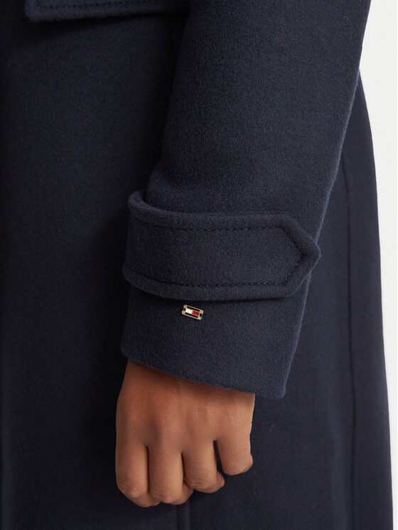 Tommy Hilfiger Tommy Hilfiger Vlněný kabát WW0WW51554 Tmavomodrá Regular Fit