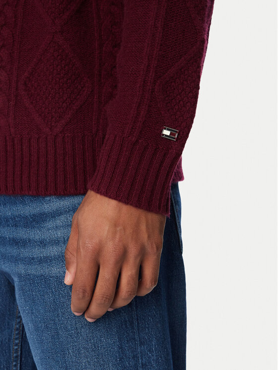 Tommy Hilfiger Tommy Hilfiger Rollkragenpullover MW0MW44706 Dunkelrot Regular Fit