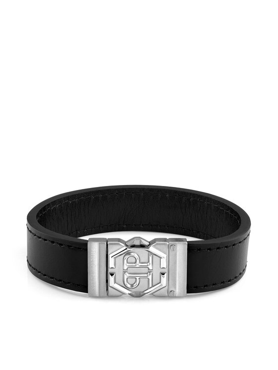 PHILIPP PLEIN Zapestnica Hexagon Tactical Buckle PJVEA01BS Črna