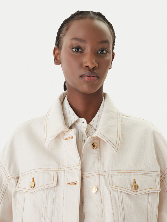 HUGO HUGO Jeans jakna Gisolia 50559618 Écru Relaxed Fit