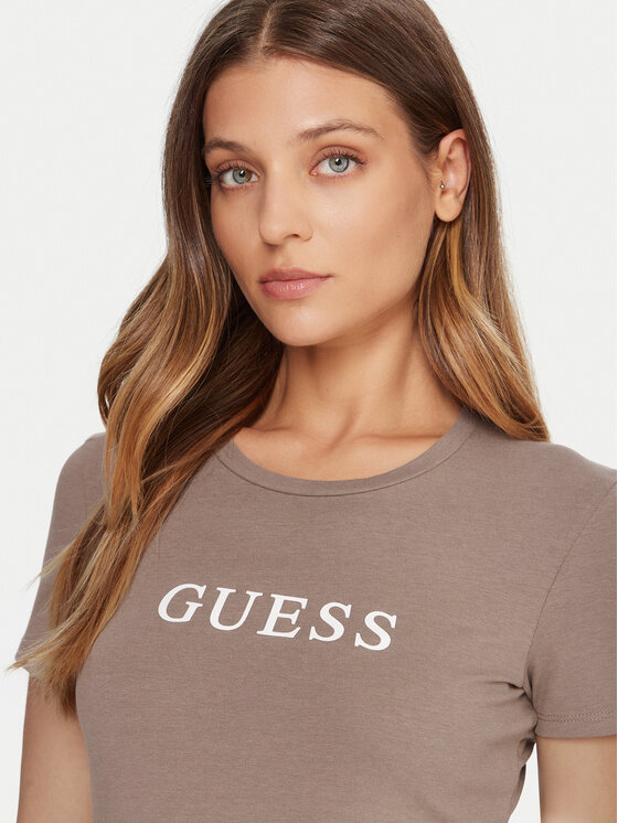 Guess Guess Tričko O5RI01 KBBU1 Béžová Regular Fit