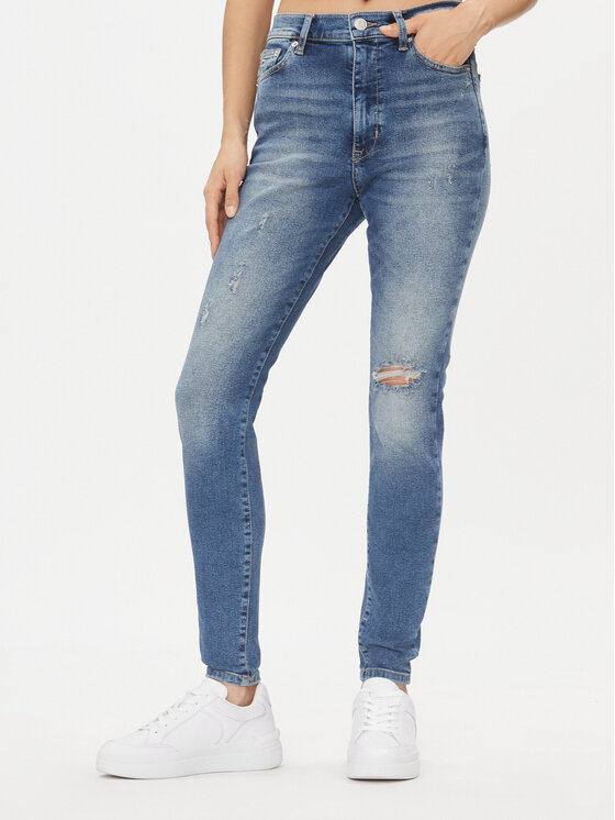 Tommy Jeans Jeans Hlače Sylvia DW0DW16030 Modra Skinny Fit