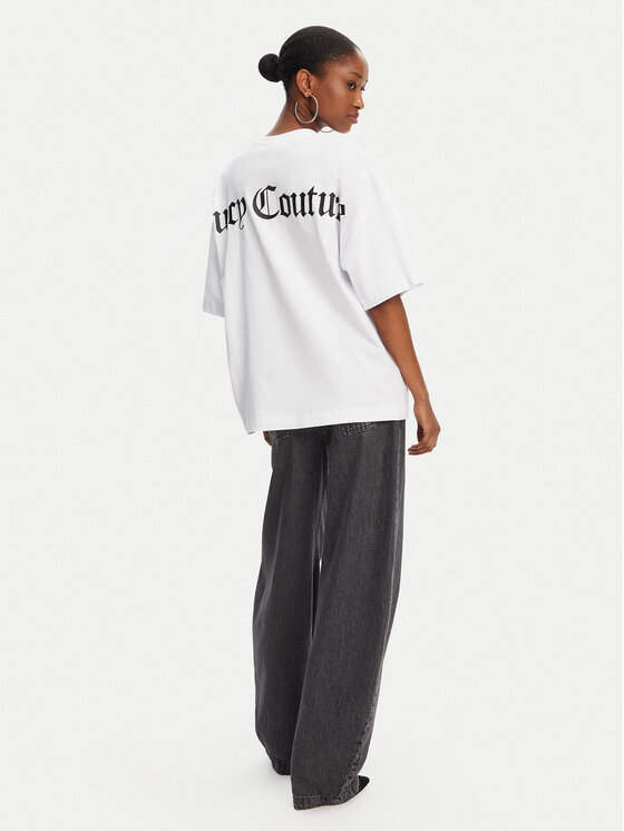 Juicy Couture Juicy Couture Тишърт Boyfriend JCTES09 Бял Relaxed Fit