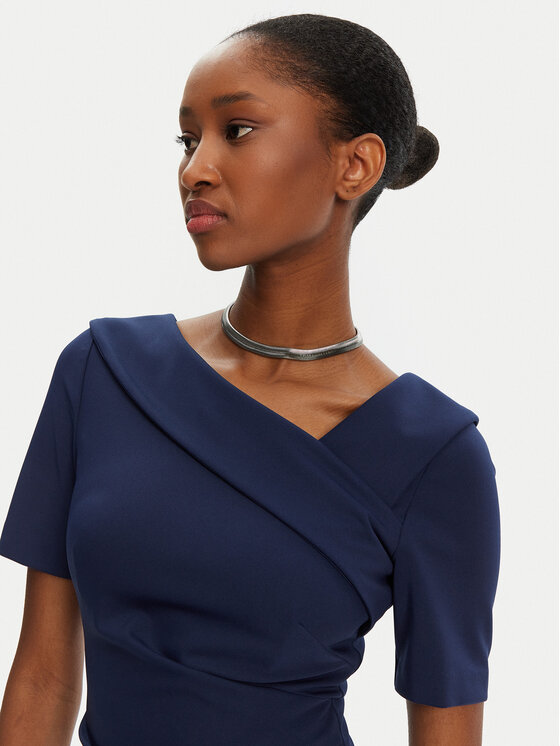 Rinascimento Rinascimento Sukienka koktajlowa CFC0122560003 Granatowy Regular Fit