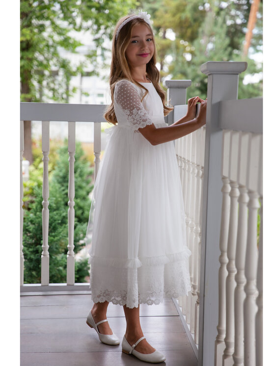 SLY SLY Sukienka 4SM-20B Écru Comfortable Fit