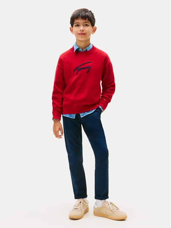 Tommy Hilfiger Tommy Hilfiger Chinosy 1985 KB0KB09638 D Granatowy Slim Fit