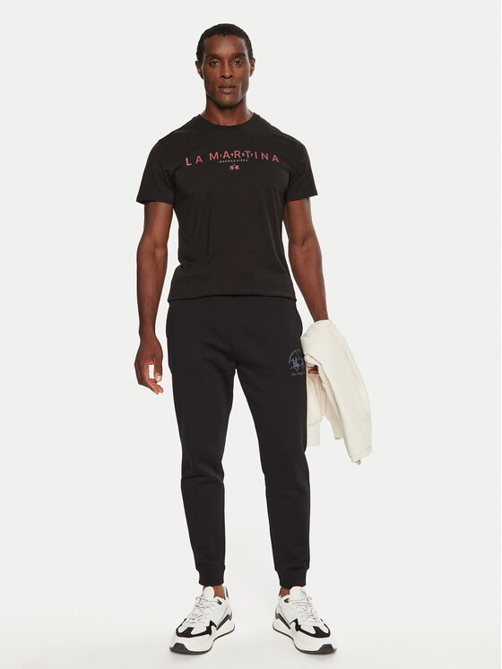 La Martina La Martina Футболка ZMR007 JS206 Чорний Regular Fit