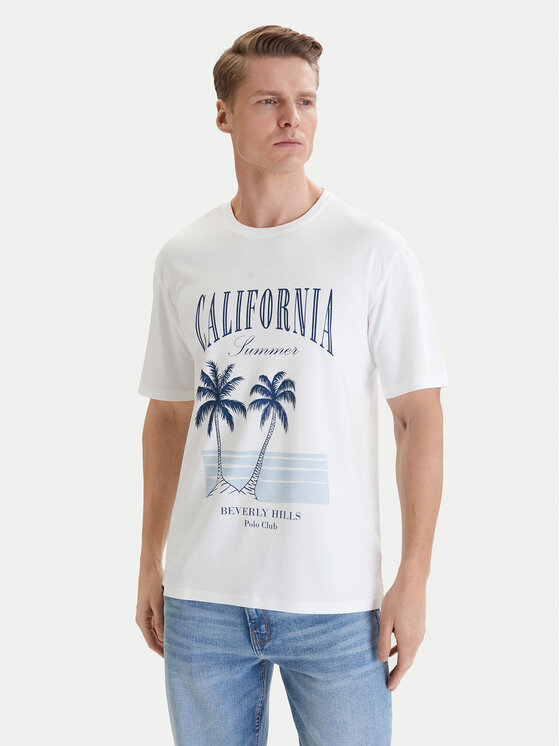 Beverly Hills Polo Club Beverly Hills Polo Club T-krekls W126-BHMTS-1020-01P Balts Regular Fit