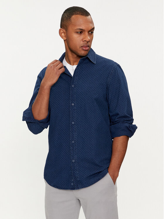 United Colors Of Benetton Chemise 50GHUQ03L Bleu Regular Fit Modivo