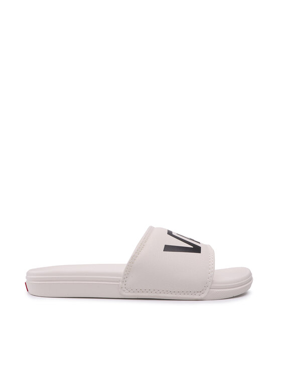 All white slide in vans on sale