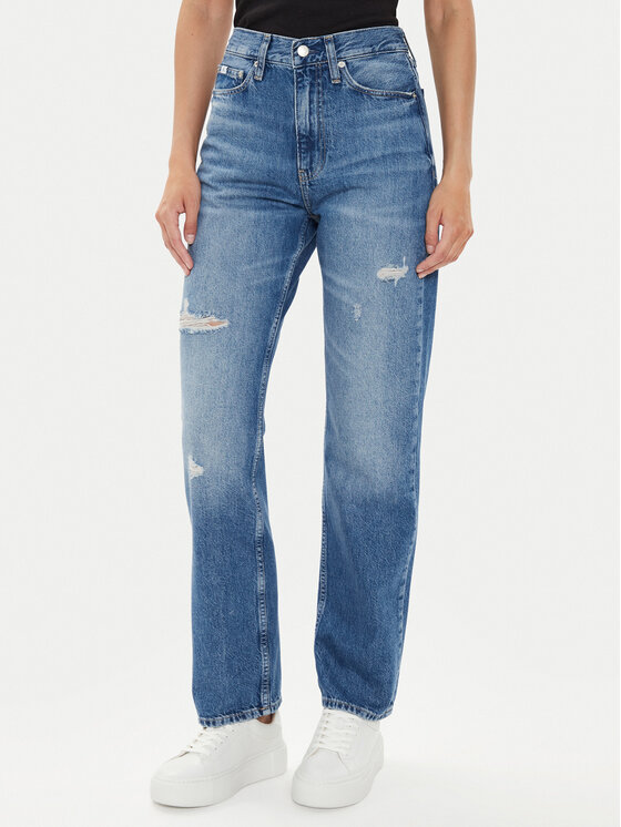 Calvin Klein Jeans Džínsy J20J223888 Modrá Straight Fit