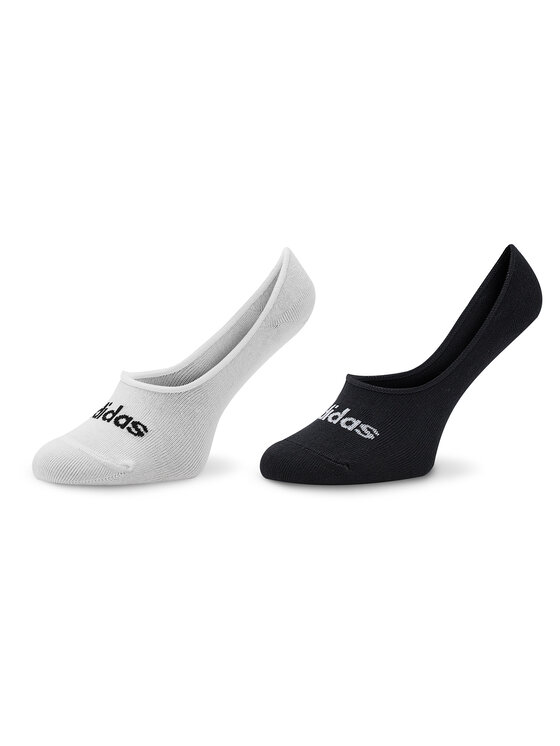 adidas adidas Șosete joase Thin Linear Ballerina Socks 2 Pairs HT3448 Alb