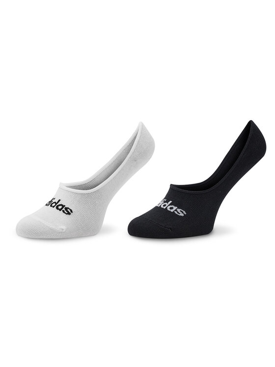 Set 2 perechi de șosete scurte unisex adidas Thin Linear Ballerina IC1295 White/Black