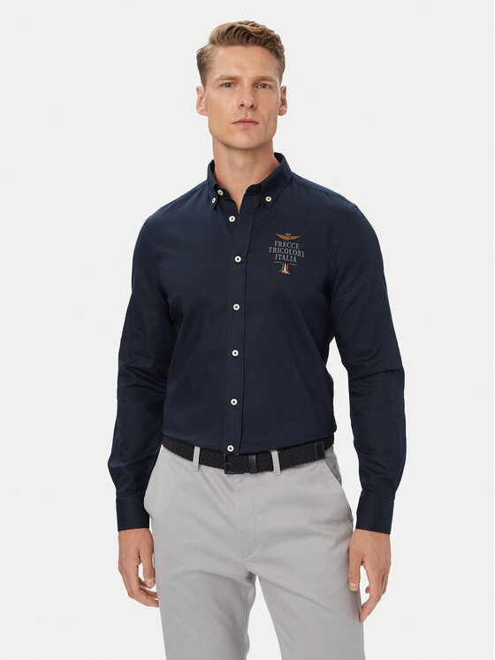 Aeronautica Militare Cămașă 262CA1334UCT04409 Bleumarin Regular Fit