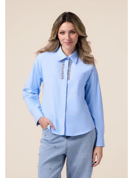 Oltre Oltre Camicia 5059R102923N004 Turchese Regular Fit