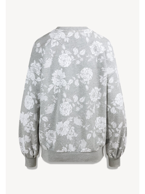 BIZUU BIZUU Bluzka PULLA FLORAL OVERSIZED BLOUSE Szary Standard Fit