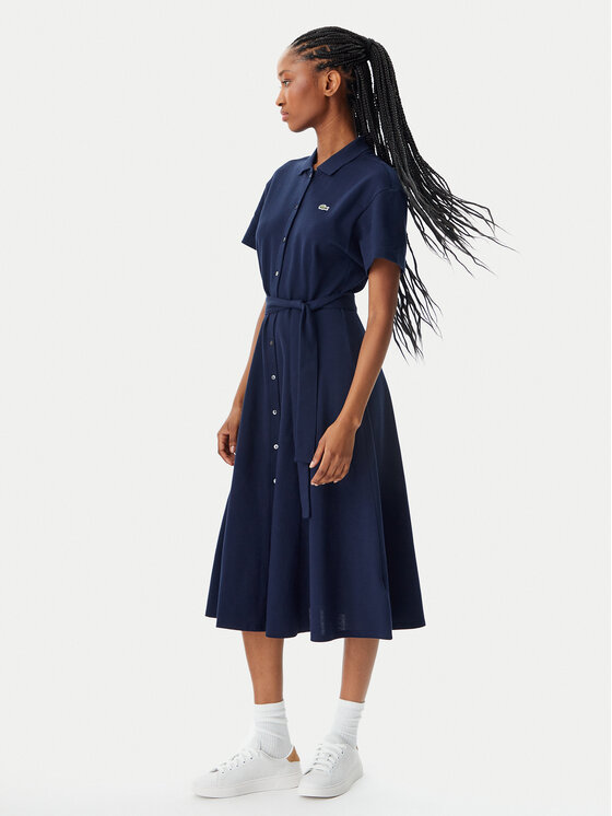 Lacoste Lacoste Sukienka koszulowa EF9621 Granatowy Regular Fit