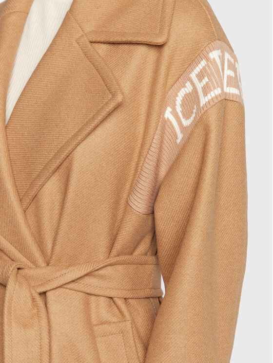 Iceberg Iceberg Płaszcz wełniany 22II2P0N0113052 Beżowy Regular Fit