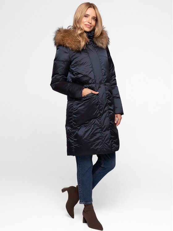 Perso Perso Dámska bunda BLH252525FXR Tmavomodrá Regular Fit