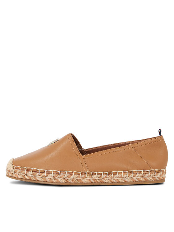 Tommy Hilfiger Tommy Hilfiger Espadryle Th Leather Flat Espadrille FW0FW07720 Brązowy
