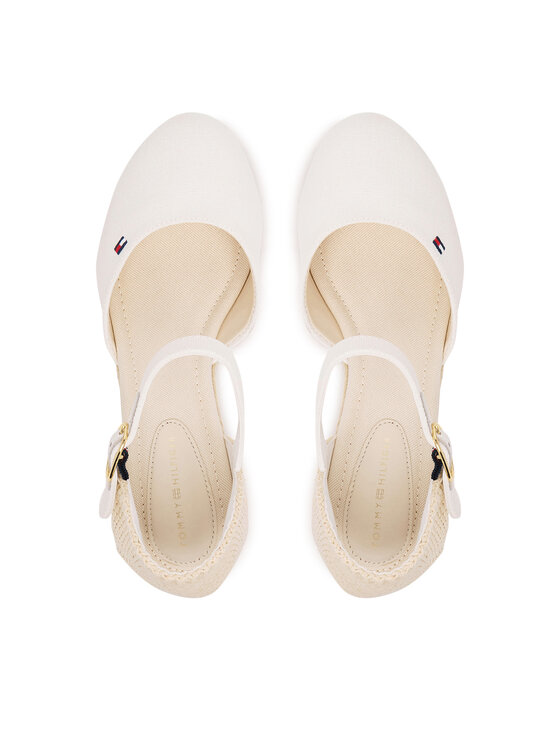 Tommy Hilfiger Tommy Hilfiger Еспадрильї Mid Wedge Espad Closed Toe FW0FW09233 Écru
