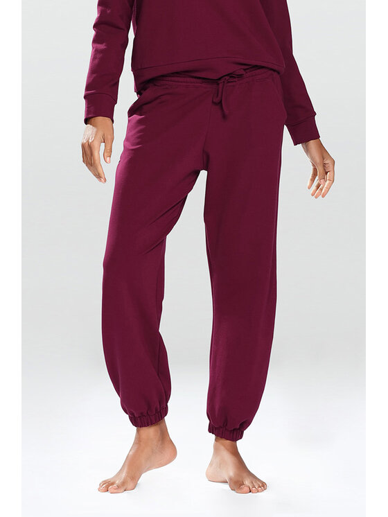 DKaren Sport DKaren Sport Spodnie materiałowe Wenezja Bordowy Classic Fit