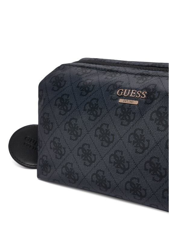 Guess Guess Τσαντάκι καλλυντικών Adrian Logo Travel TWNB21 68851 Σκούρο γκρι