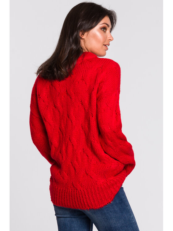 BeWear BeWear Sweter bk038 Czerwony Comfortable Fit