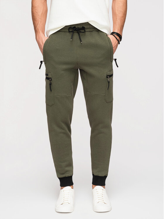 Ombre Ombre Joggery OM-PASK-0222 Zielony Jogger Fit