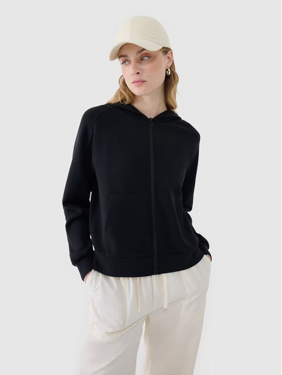 4F 4F Mikina 4FWSS25TSWSF1577-20S Čierna Regular Fit