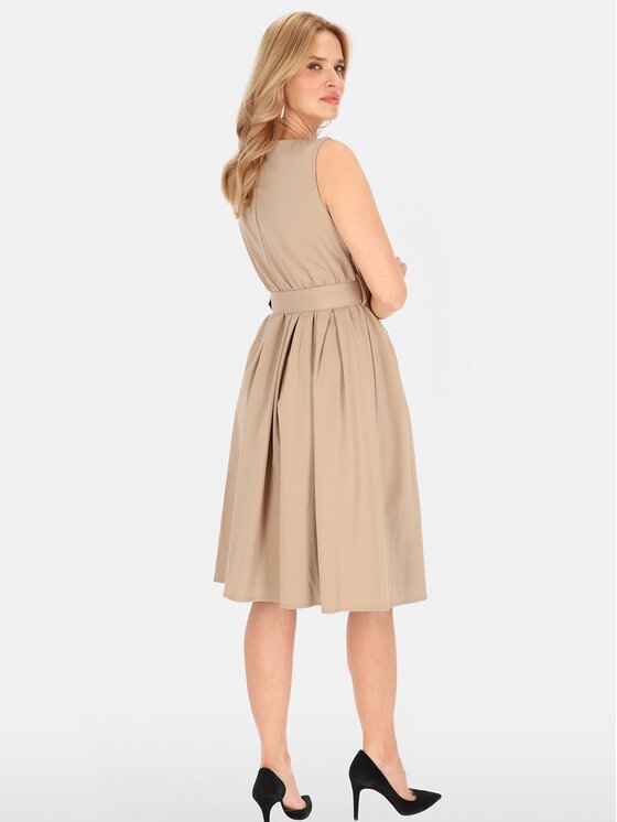 Perso Perso Letní šaty RBE254074F Béžová Regular Fit