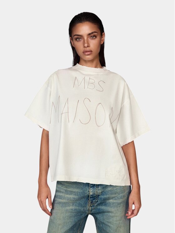 MADE BY SOCIETY MADE BY SOCIETY T-Shirt KINETIC NERVE - T27203 Beżowy Basic Fit