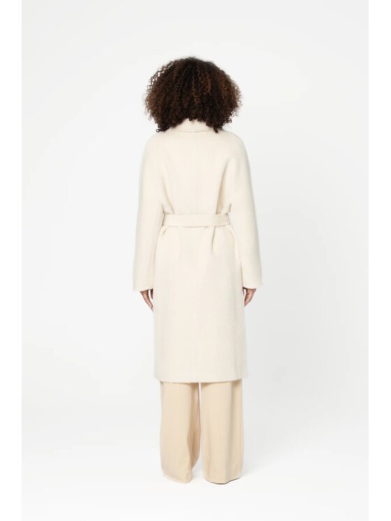 GIODORO GIODORO Μάλλινο παλτό S Λευκό Straight Fit