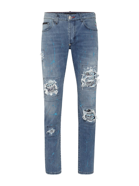 PHILIPP PLEIN PHILIPP PLEIN Jeansy 5635 Světle modrá Straight Leg