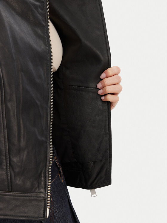 French Connection French Connection Geacă de piele 7DZI5 Negru Regular Fit