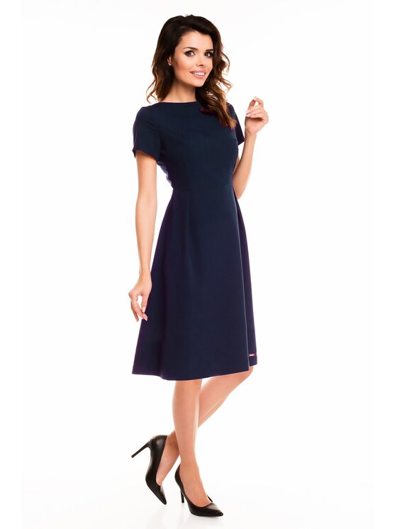 Awama Letné šaty A130 Tmavomodrá Basic Fit