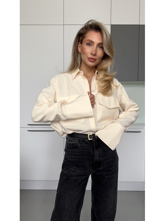 Hottie Hot Hottie Hot Camicia MOSSA Écru Oversize