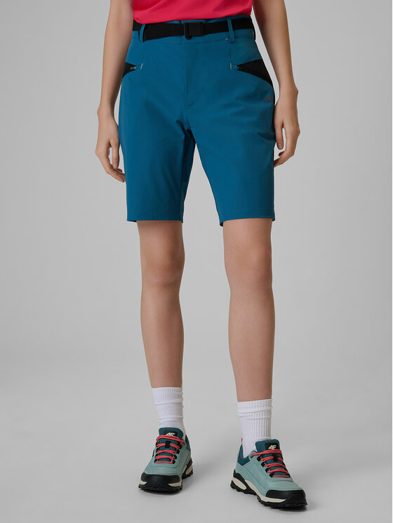4F 4F Szorty sportowe TREKKING Turkusowy Regular Fit