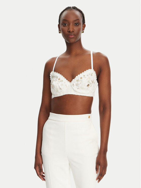 Elisabetta Franchi Elisabetta Franchi Podprsenka Bralette RG00252E2 360 Bílá Slim Fit