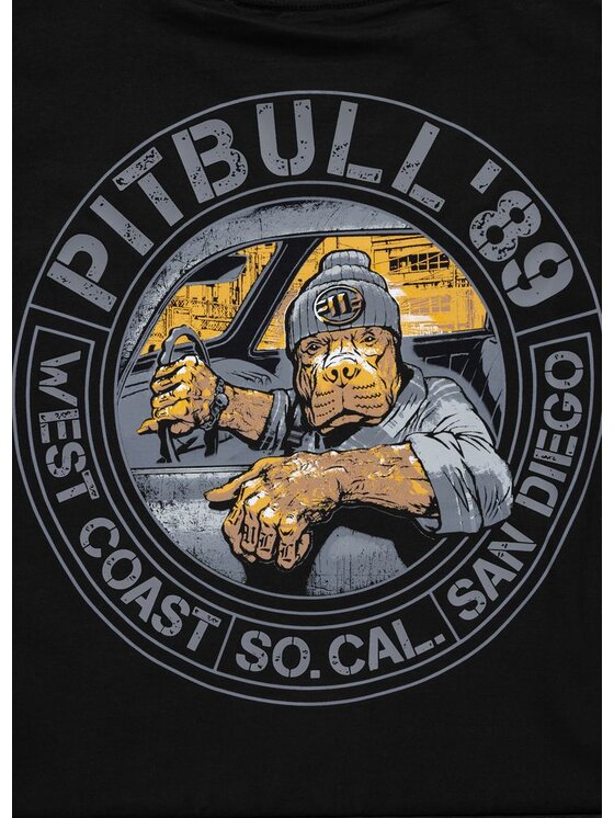 PITBULL PITBULL T-Shirt Koszulka męska DRIVING S Czarny Regular Fit