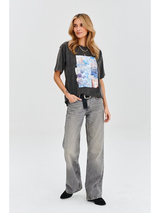 NAOKO NAOKO T-Shirt Tides of Pisces Czarny Regular Fit