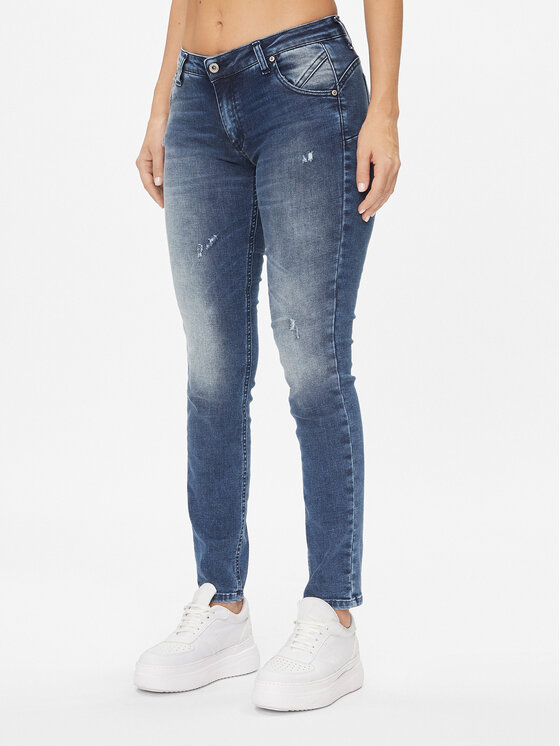 Please Jeans hlače P01DYR7DIX Modra Slim Fit